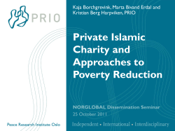 Kristian Berg Harpviken: Private Islamic Charity and Approaches to
