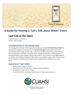 A Guide for Hosting a &ldquo;Let`s Talk about Water&rdquo; Event Last Call at the