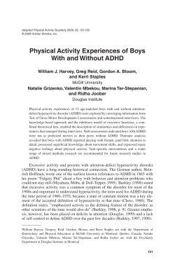 Physical Activity Experiences of Boys With and Without ADHD