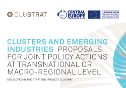 clusters and emerging industries proposals for joint policy actions at