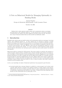 A Note on Behavioral Models for Managing Optionality in - Maths-Fi