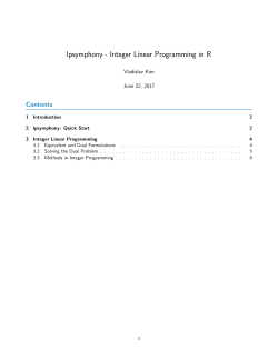 lpsymphony - Integer Linear Programming in R