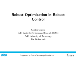 Robust Optimization in Robust Control