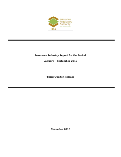 2016 Quarter 3 Industry Release - Insurance Regulatory Authority