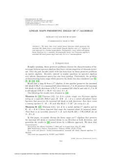LINEAR MAPS PRESERVING IDEALS OF C