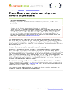Chaos theory and global warming: can climate be predicted?