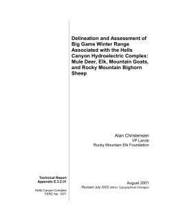 (E.3.2-31) Delineation and Assessment of Big Game