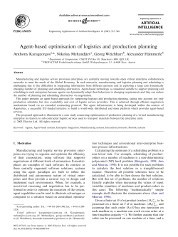 Agent-based optimisation of logistics and production planning