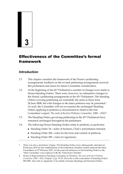 Chapter No.3: Effectiveness of the Committee`s formal framework
