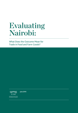 Evaluating Nairobi - International Centre for Trade and Sustainable