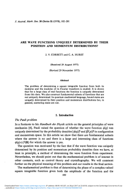 Are wave functions uniquely determined by their position and