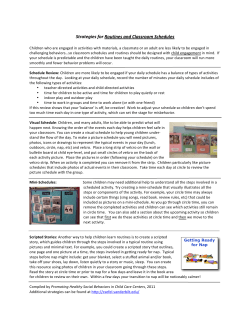 Strategies for Routines and Classroom Schedules
