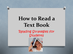 How to Read a Text Book
