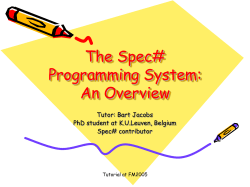 The Spec# Programming System: An Overview