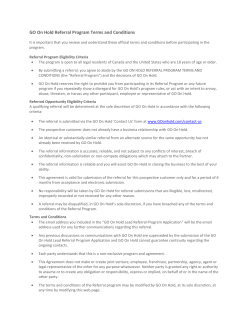 GO On Hold Referral Program Terms and Conditions