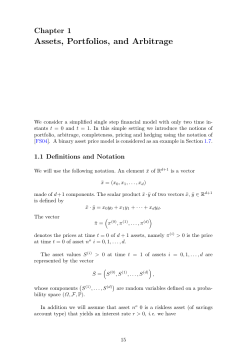Assets, Portfolios and Arbitrage