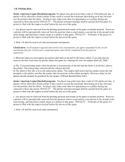 1.R. Pitching Rule. Senior American Legion Baseball programs. No