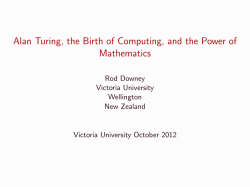 Alan Turing, the Birth of Computing, and the Power of Mathematics