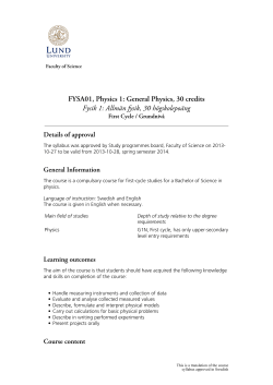 Kursguide - Course Syllabus