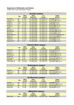 Department of Mathematics and Statistics