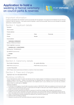 Application to hold a wedding or formal