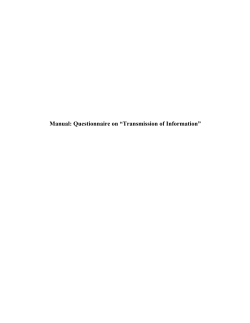 Manual: Questionnaire on &ldquo;Transmission of Information&rdquo;