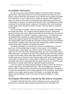 Incomplete Information