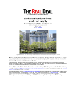 Manhattan boutique firms: small, but mighty