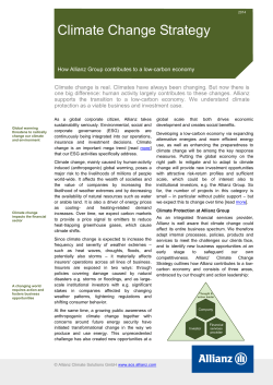 Climate Change Strategy - Allianz Climate Solutions