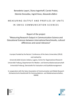 Benedetto Lepori, Diana Ingenhoff, Carole Probst, Désirée