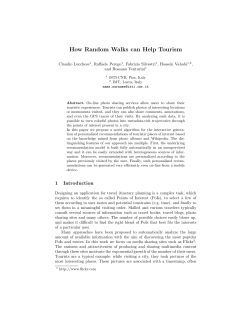 How Random Walks can Help Tourism
