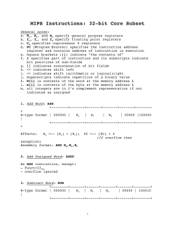 MIPS Instructions: 32