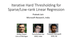 Iterative Hard Thresholding for Sparse/Low