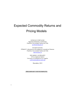 Expected Commodity Returns and Pricing Models