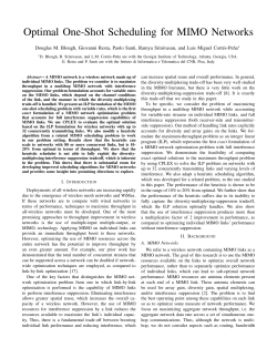 Optimal One-Shot Scheduling for MIMO Networks - Iit-Cnr