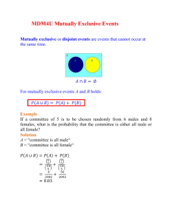 MDM4U Mutually Exclusive Events