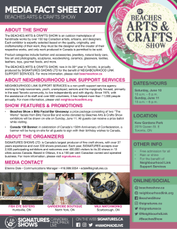 media fact sheet 2017 - Beaches Arts and Craft Show