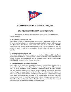 2015 New Instant Replay Casebook Plays