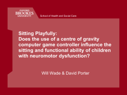 Sitting Playfully: Does the use of a centre of gravity computer game