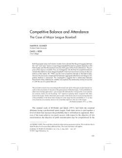 Competitive Balance and Attendance: The Case of Major League