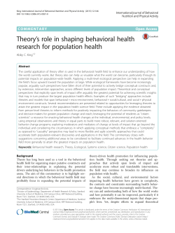 Theory`s role in shaping behavioral health research for population