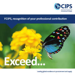 FCIPS, recognition of your professional contribution