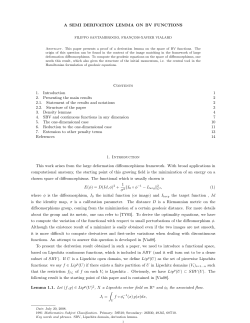A SEMI DERIVATION LEMMA ON BV FUNCTIONS Contents