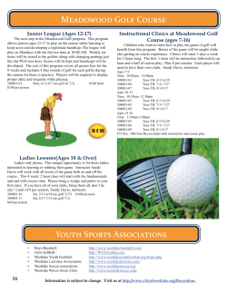 Golf Programs at Meadowood Summer 2017