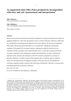 An augmented static Olley-Pakes productivity - Index of