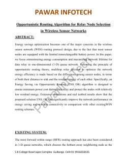 Opportunistic Routing Algorithm for Relay Node