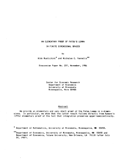 AN ELEMENTARY PROOF OF FATOU`S LEMMA IN FINITE