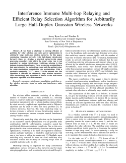 Interference immune multi-hop relaying and efficient relay selection