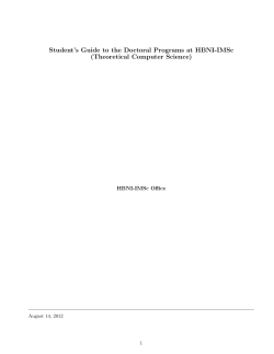 Theoretical Computer Science - The Institute of Mathematical Sciences