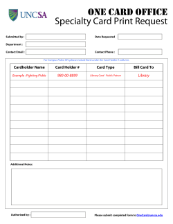 ONE CARD OFFICE Specialty Card Print Request